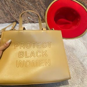 Protect black women tan designer inspired purse non authentic